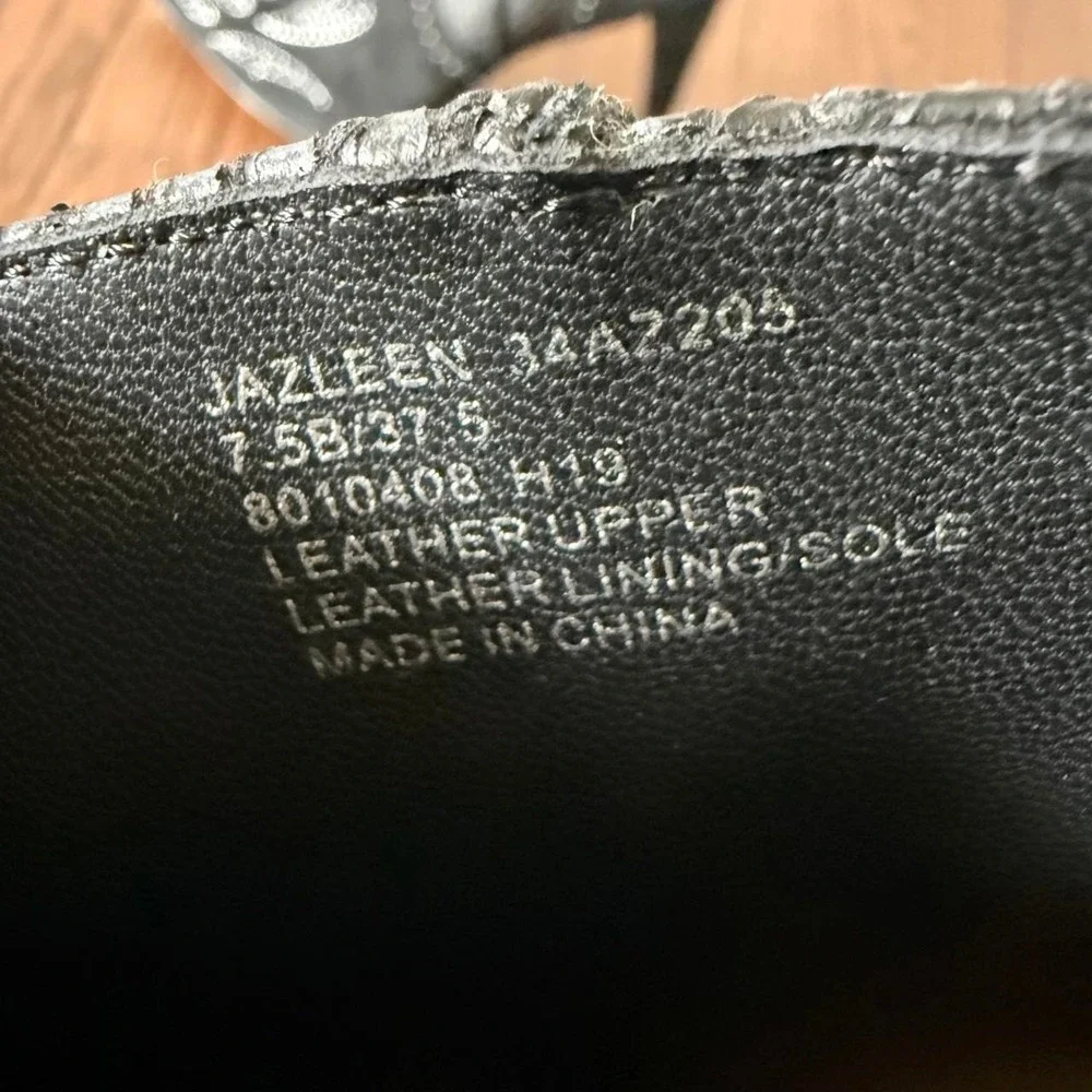 BCBGMAXAZRIA Women's Black Leather Western Stiletto Ankle Boots, Size 7.5